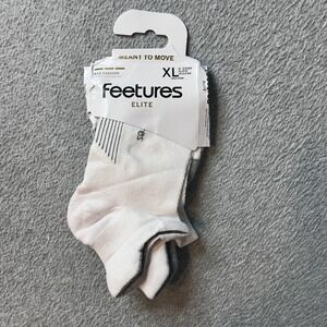 Feetures Socks Mens XL White Elite Max Cushion No Show Tab EC501584 Athletic